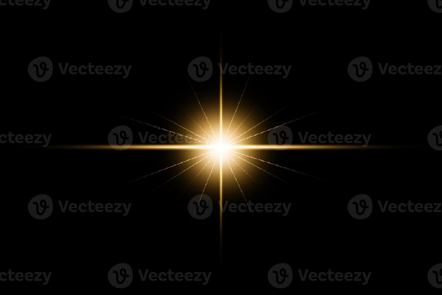 Light effect of lens flares. transparent glowing lights starburst effects with sparkles on a transparent background. photo