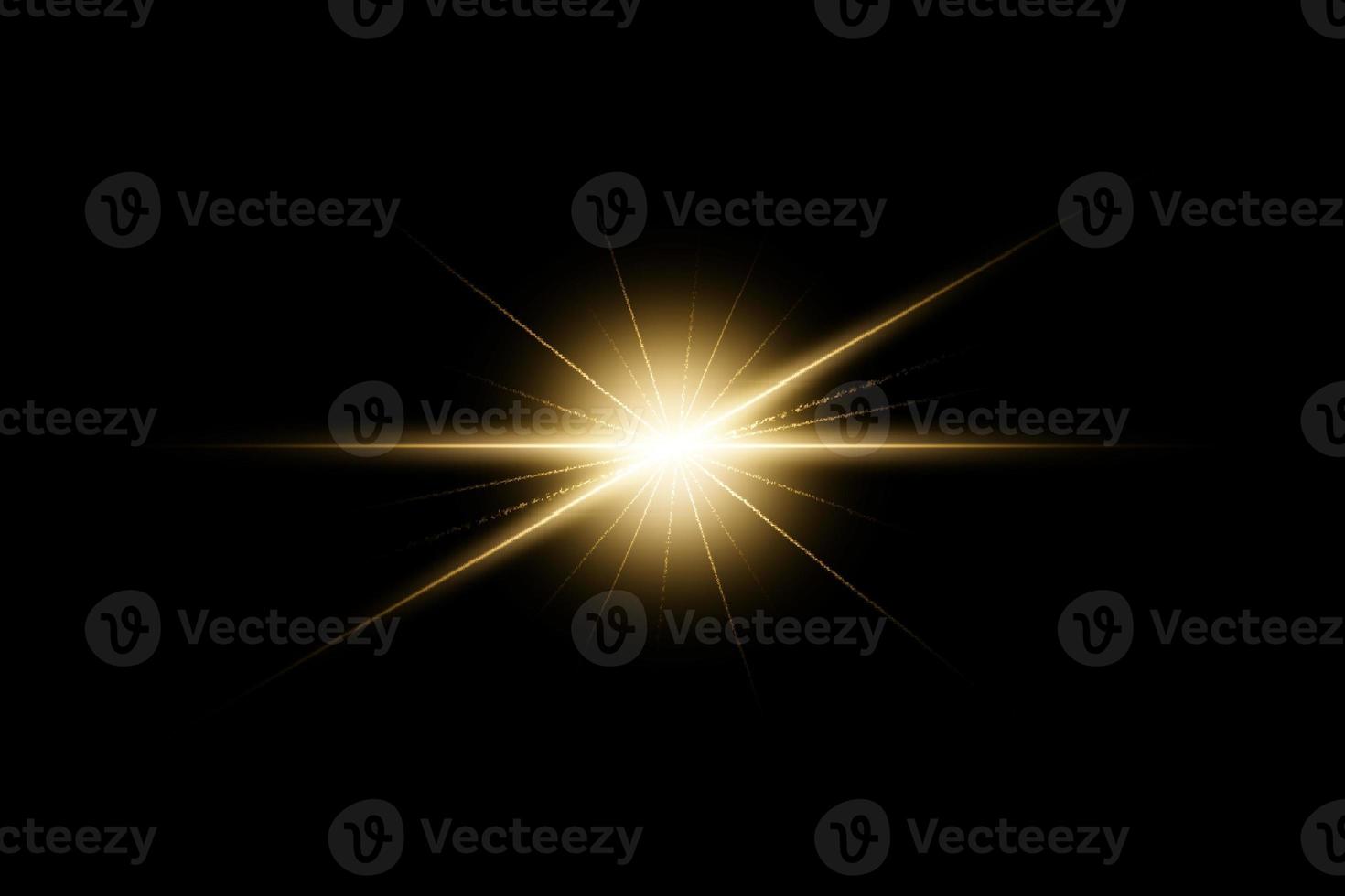 Light effect of lens flares. transparent glowing lights starburst effects with sparkles on a transparent background. photo