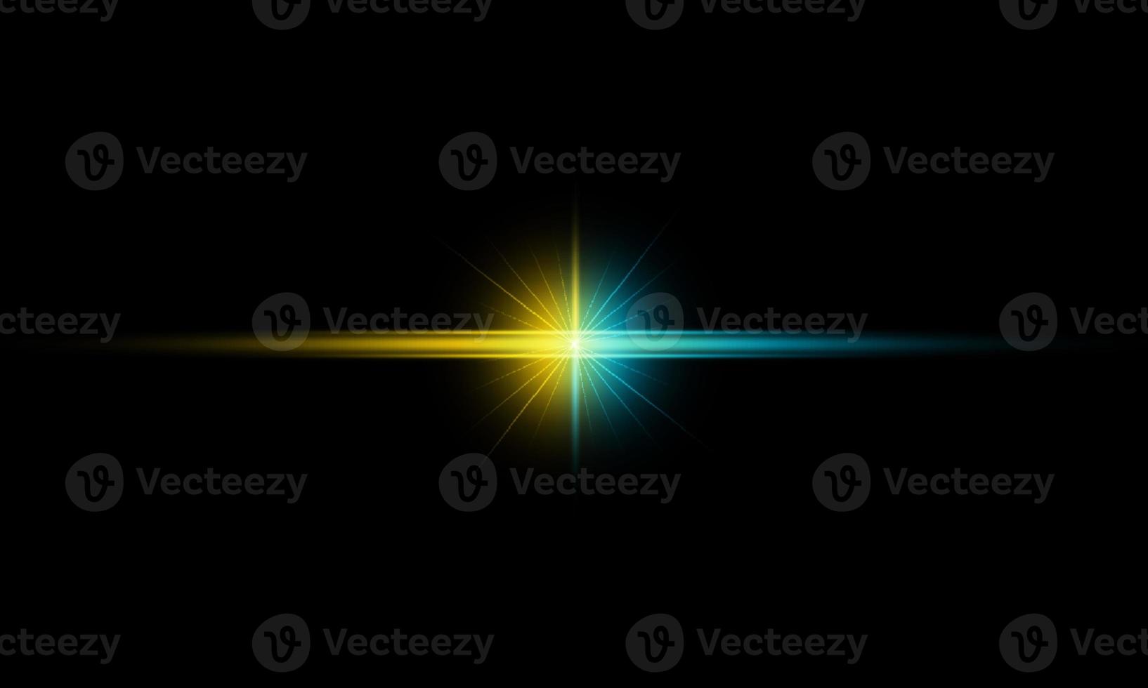 Light effect of lens flares. transparent glowing lights starburst effects with sparkles on a transparent background. photo