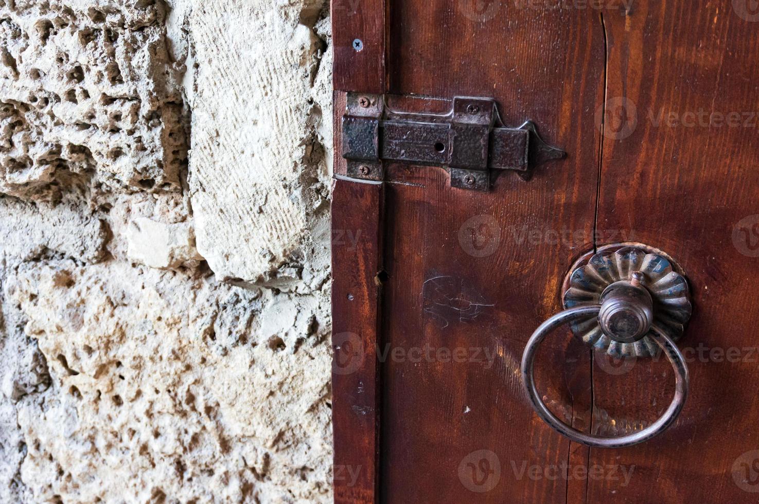 Part of an old wooden door photo