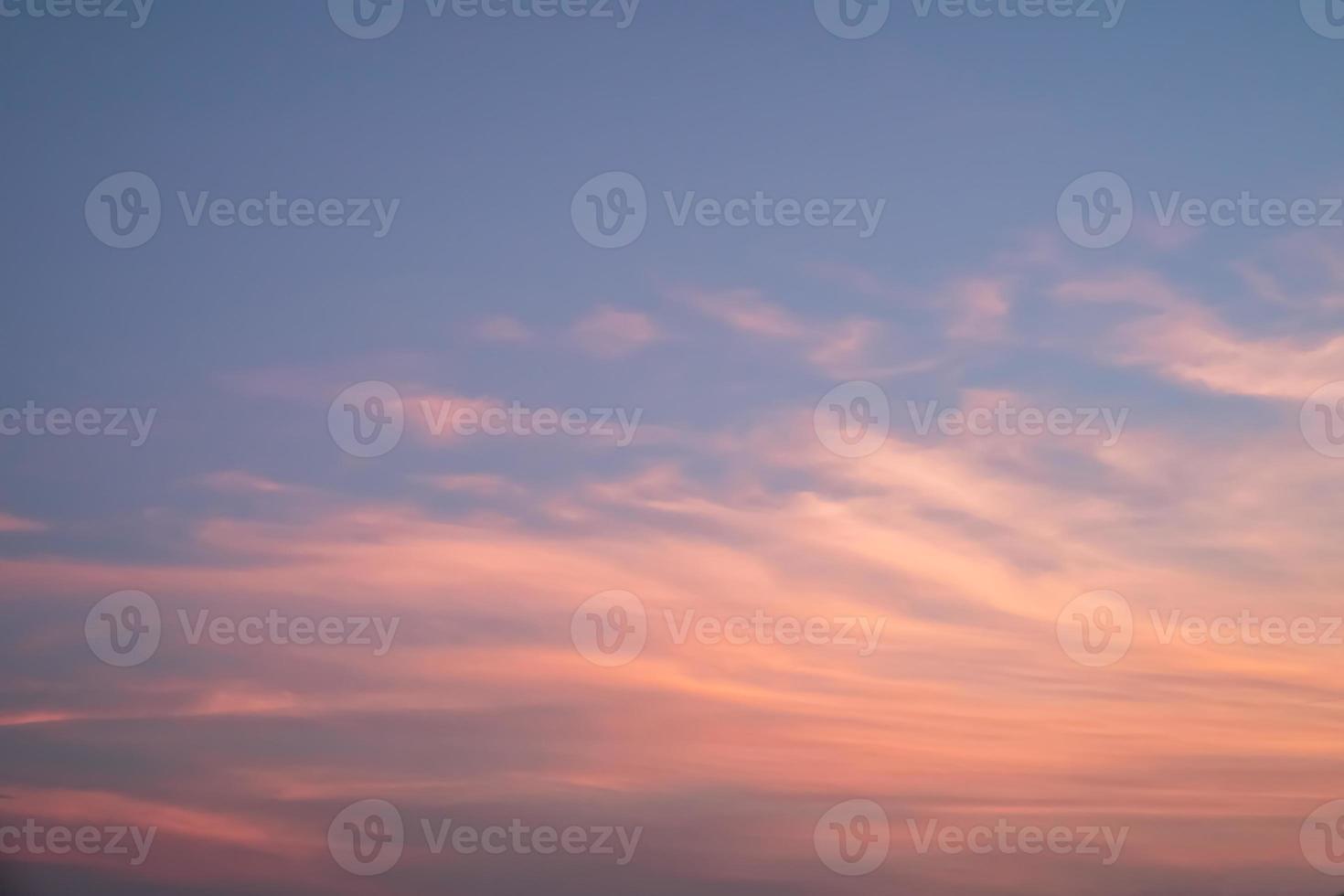 Pink and orange sky in twilight time for background. photo