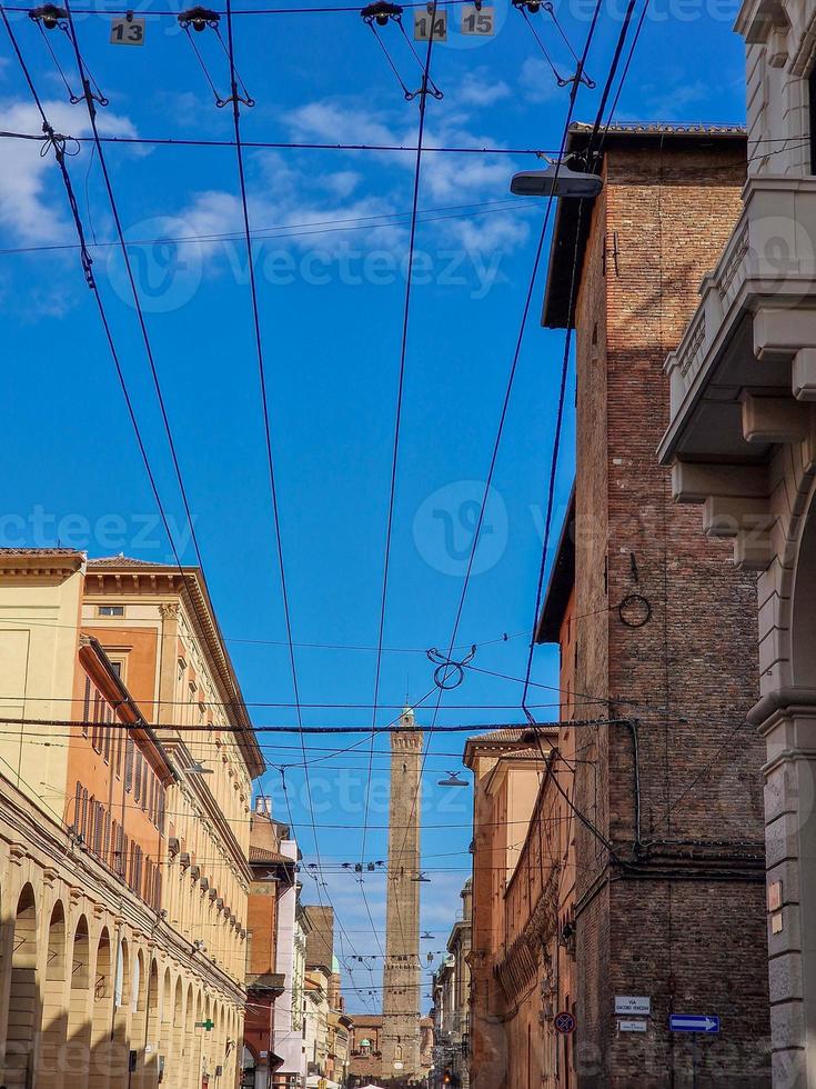 bologna italy medieval towers view photo