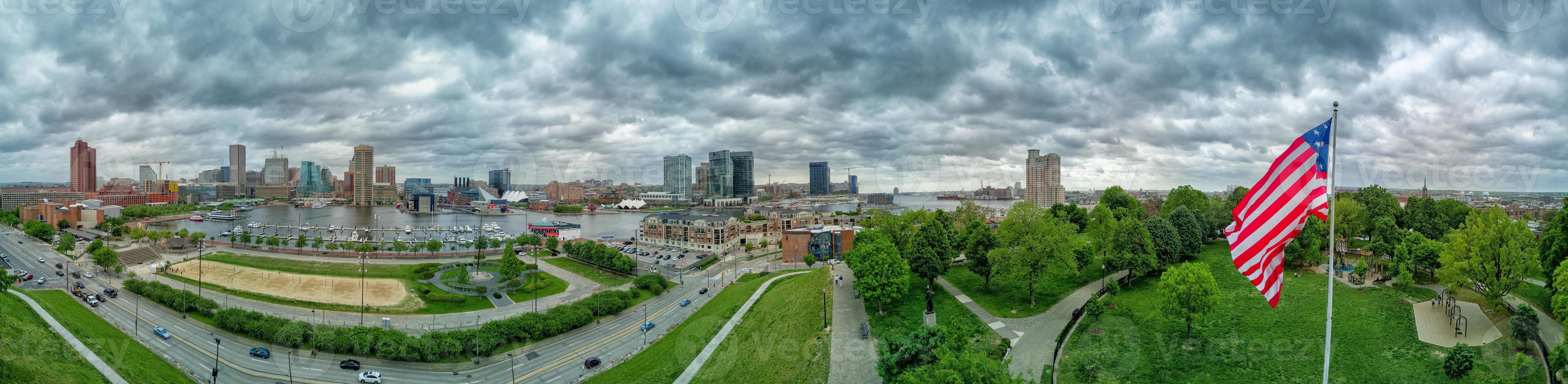 Baltimore aerial view panorama cityscape photo