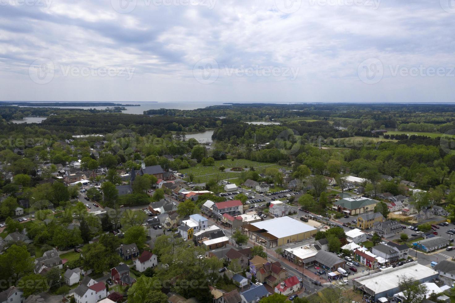 St. Michaels Maryland chespeake bay aerial view panorama photo