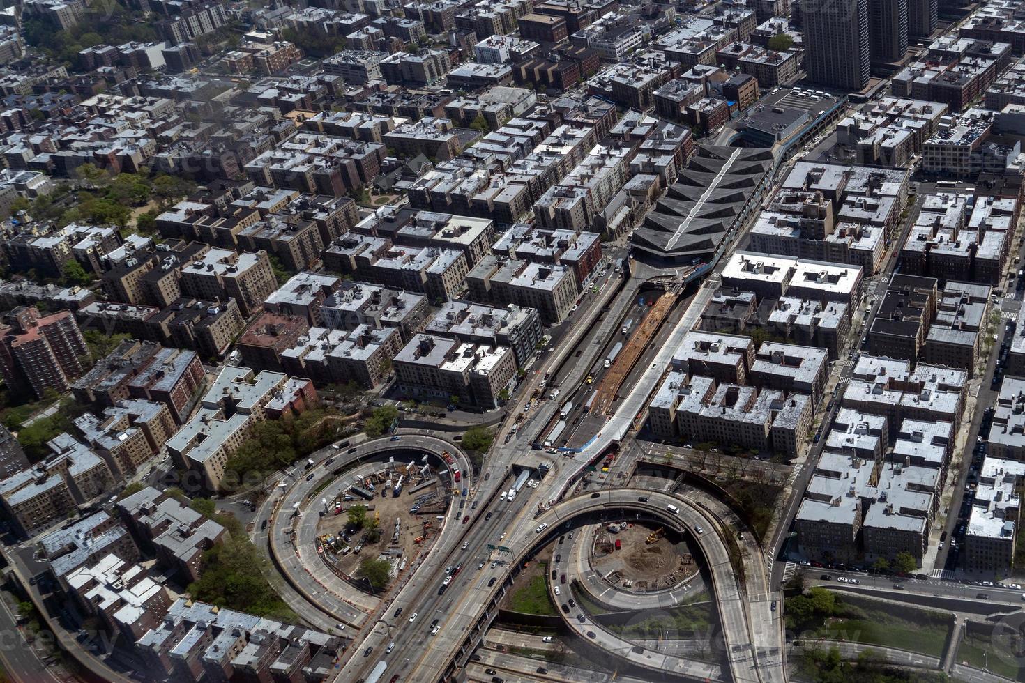 new york bronx I 95 to alexander hamilton bridge aerial view from helicopter photo