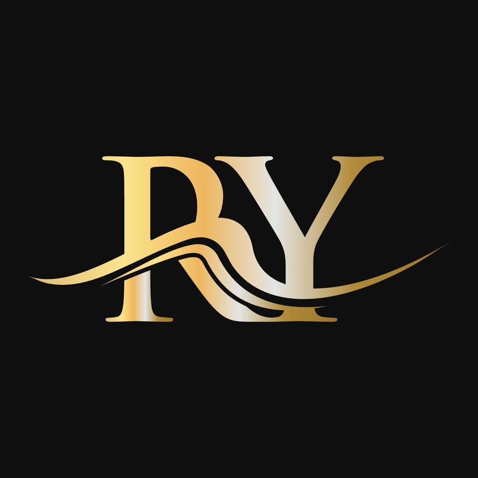 letra ry diseño de logotipo monograma negocio y logotipo de empresa vector