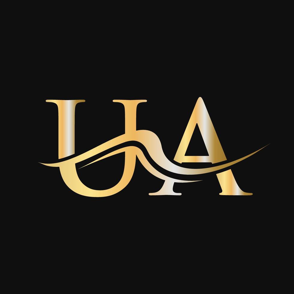 Letter UA Logo Design Template Monogram Business And Company Logotype vector