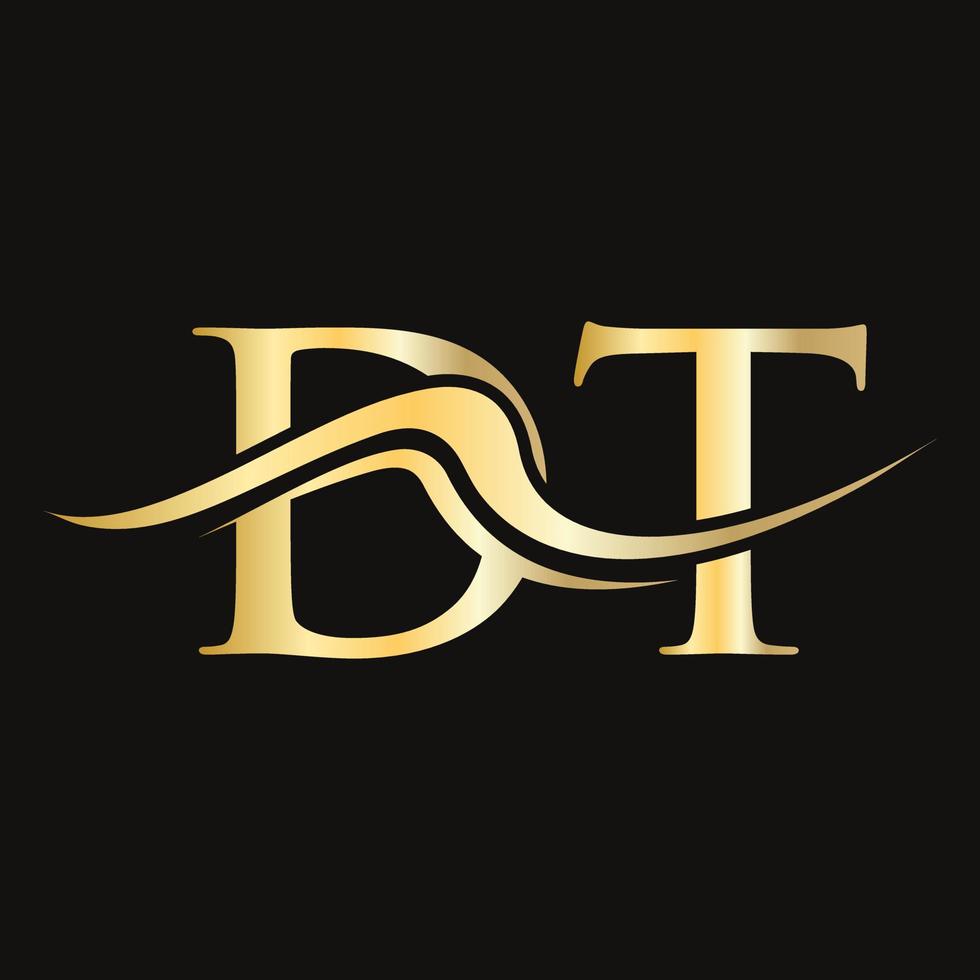 Letter DT Logo Design Monogram Business And Company Logotype vector
