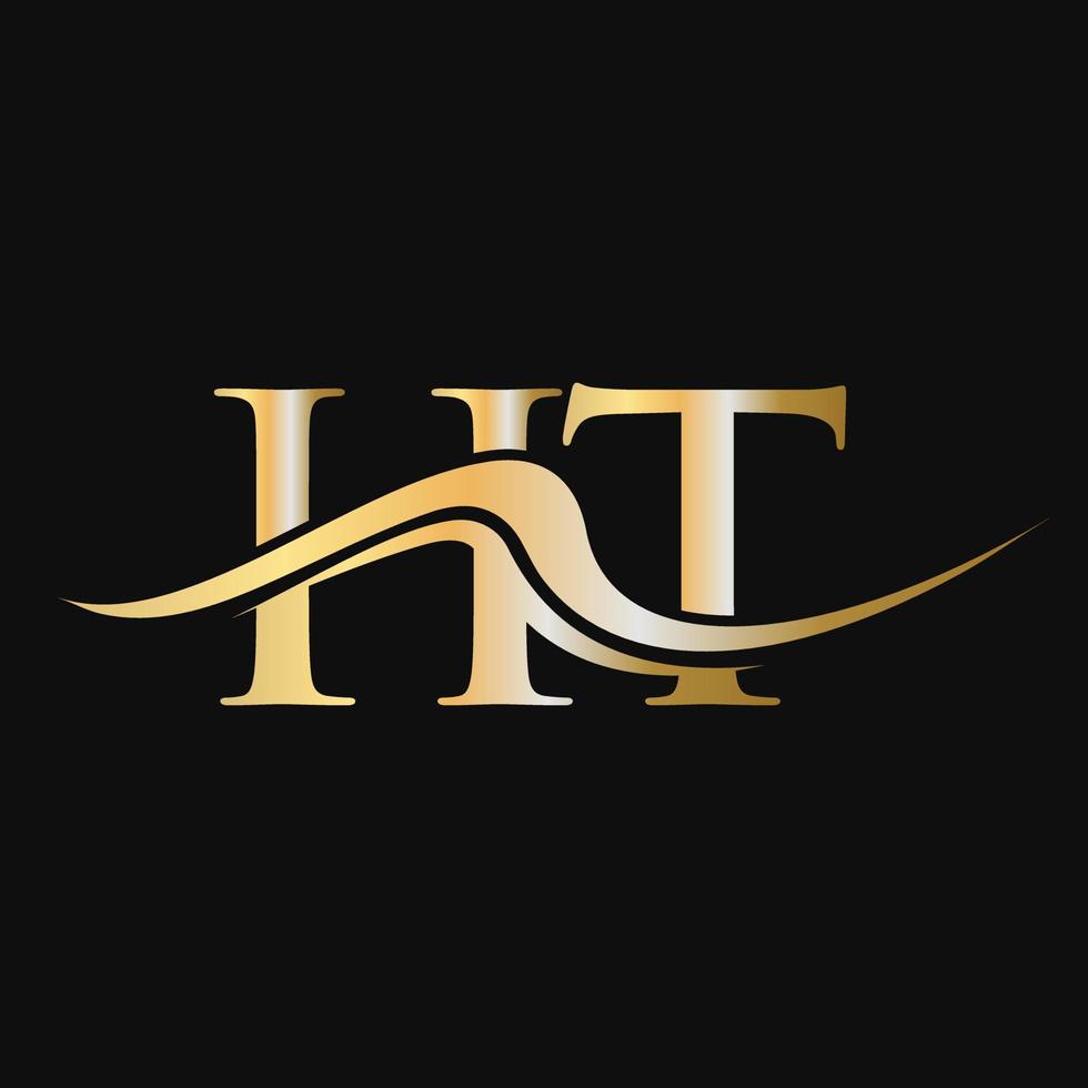 Letter HT Logo Design Monogram Business And Company Logotype vector