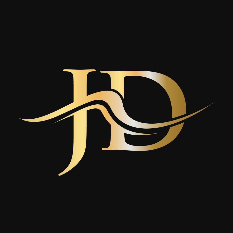 letra jd diseño de logotipo monograma negocio y logotipo de empresa vector