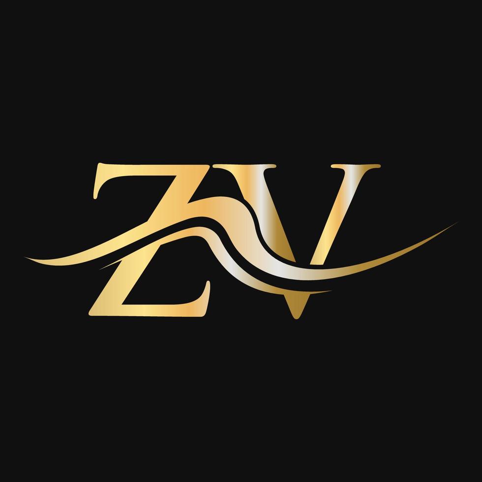 plantilla de diseño de logotipo de letra zv monograma logotipo de empresa y empresa vector