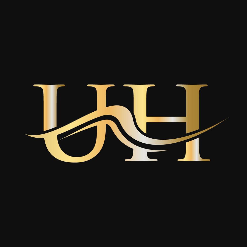 plantilla de diseño de logotipo de letra uh monograma logotipo de empresa y empresa vector