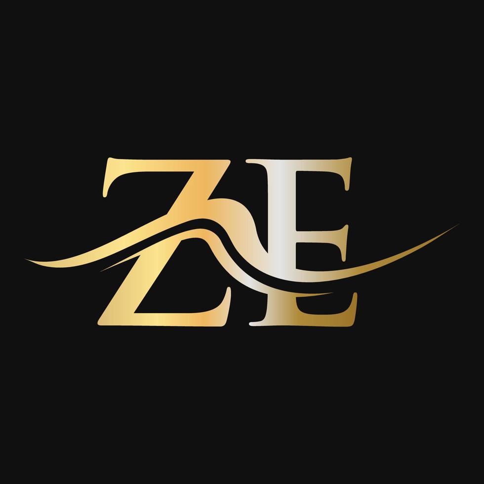 plantilla de diseño de logotipo de letra ze monograma logotipo de empresa y empresa vector