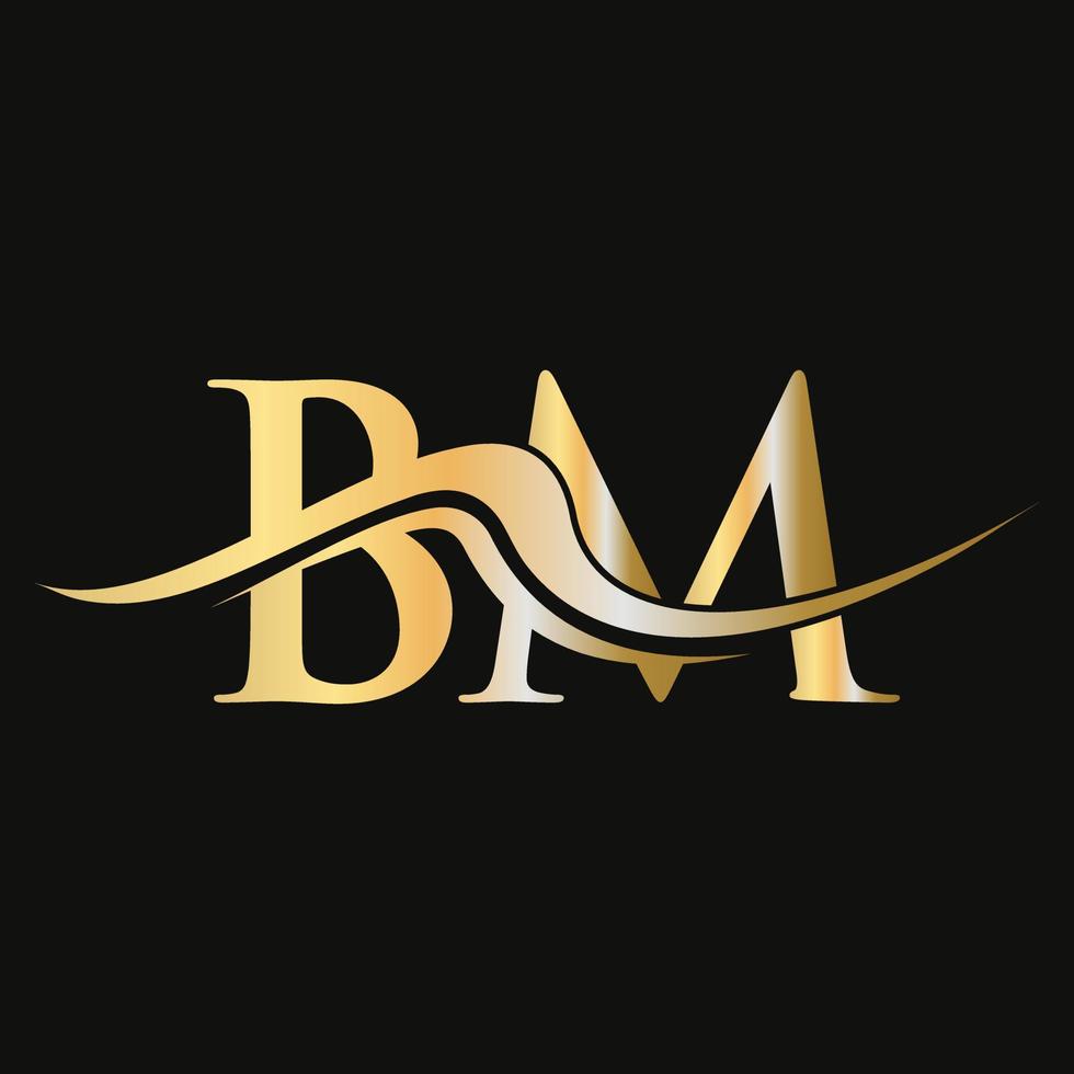 Letter BM Logo Design Monogram Business And Company Logotype vector