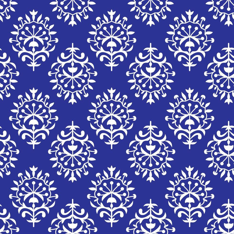 Seamless background. Vector texture. Damask style. Textile design