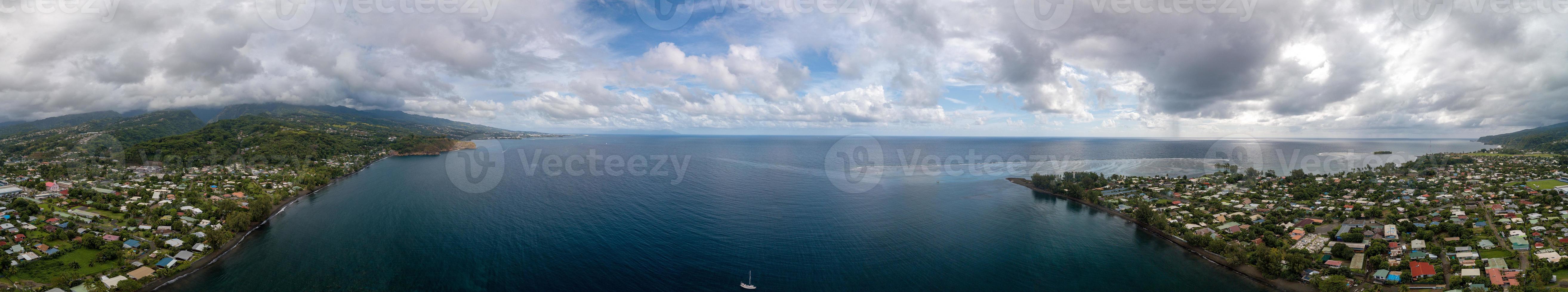 isla de tahití polinesia francesa laguna vista aérea foto