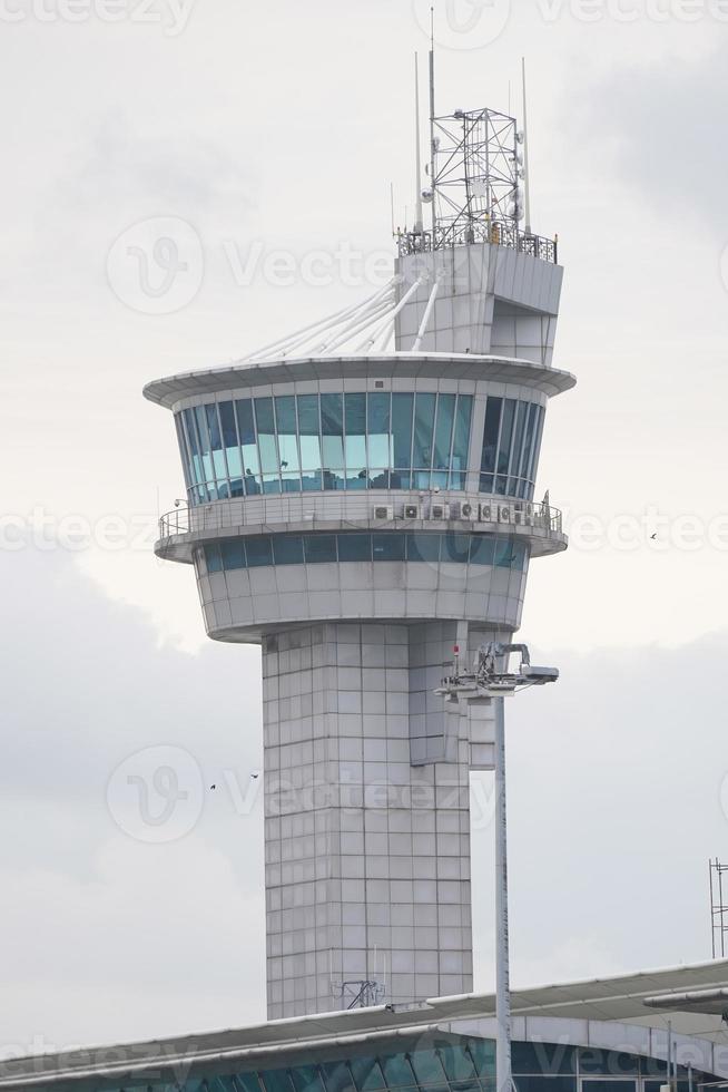 Air traffic control tower of Ataturk Airport in Istanbul, Turkiye photo