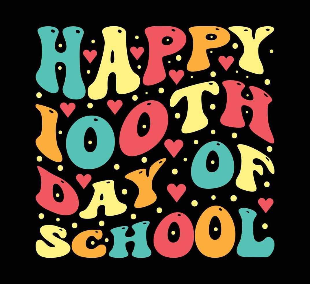 Happy 100th day of school t shirt design vector