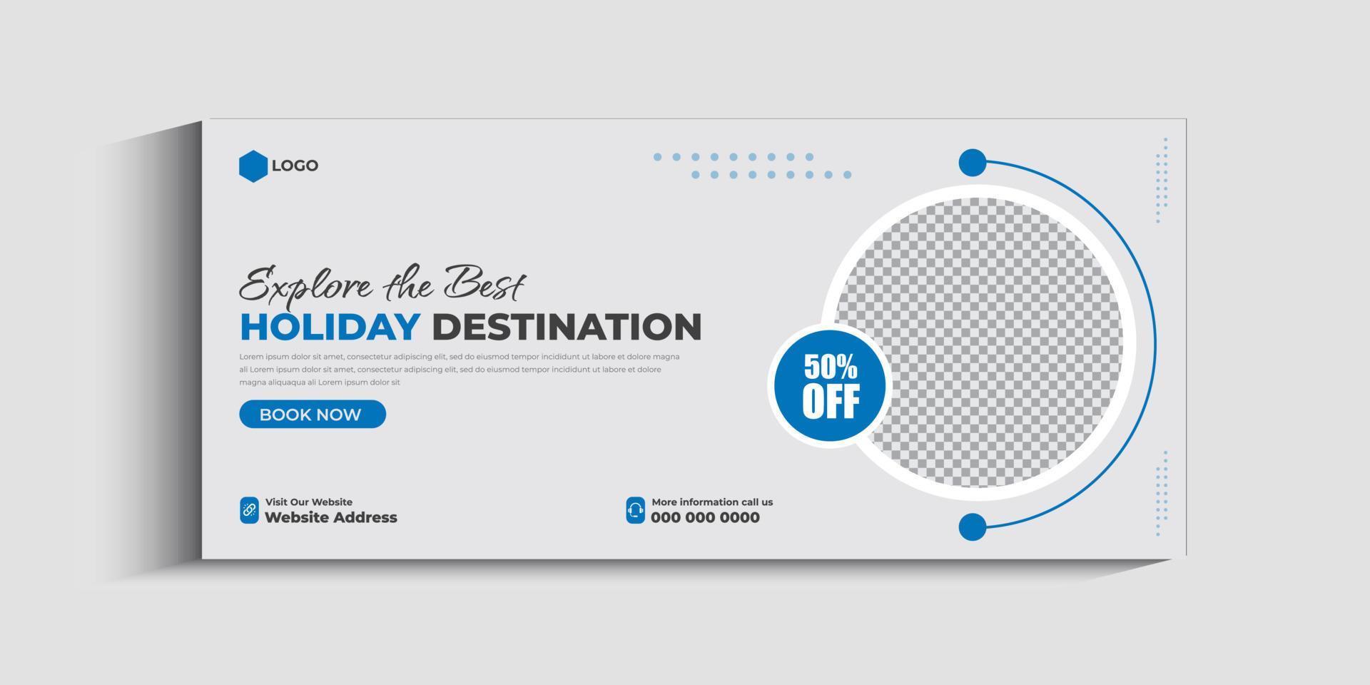 Tour and Travel social media Cover banner template design vector