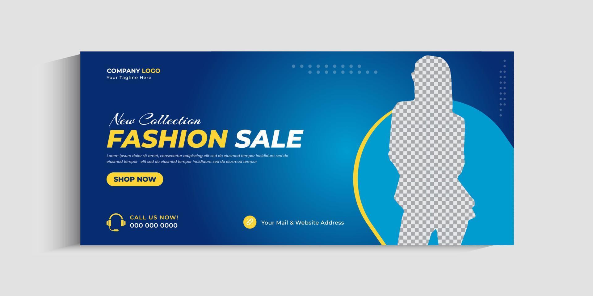 Fashion sale social media cover template vector