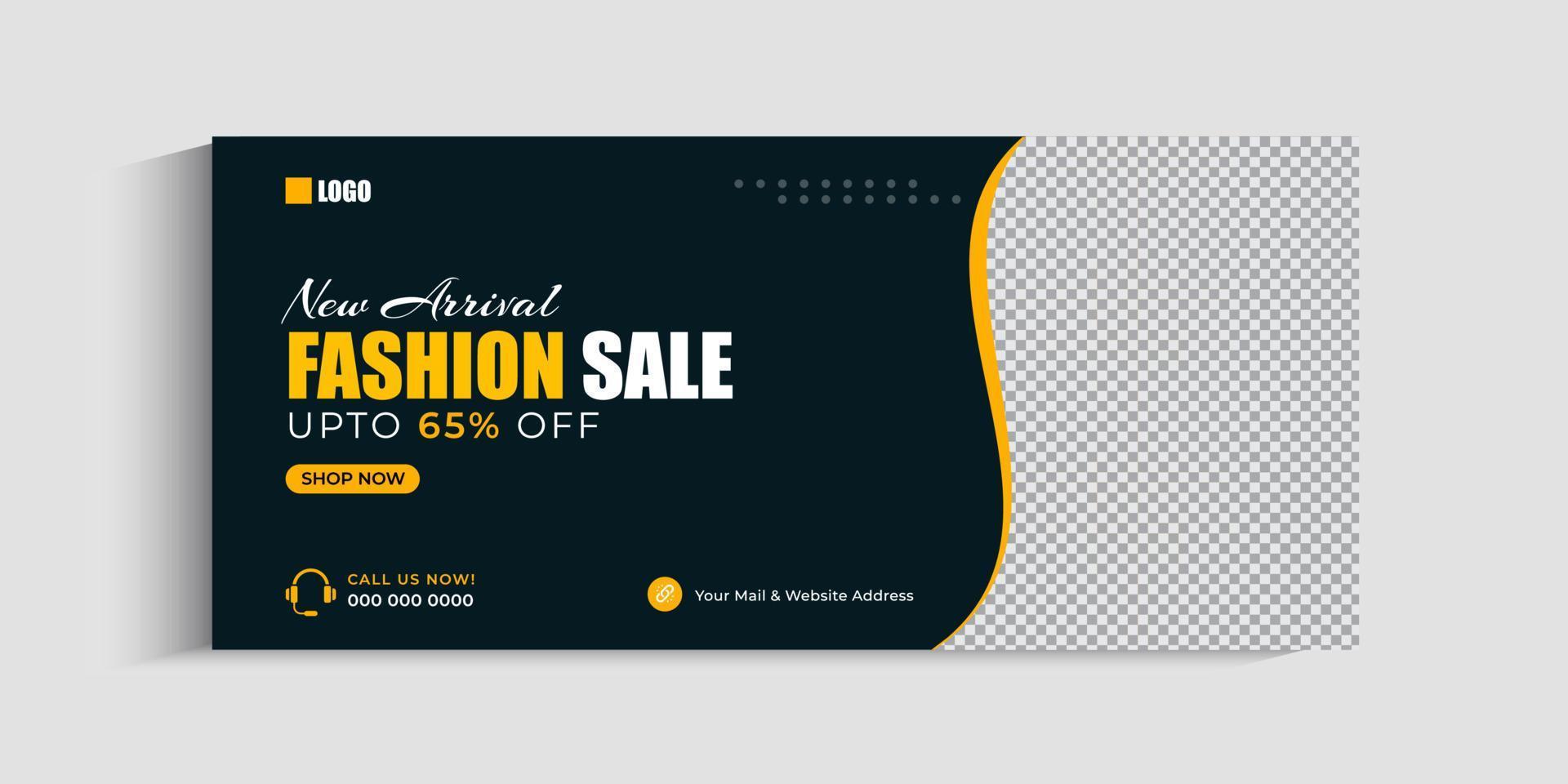 Fashion sale social media cover template vector