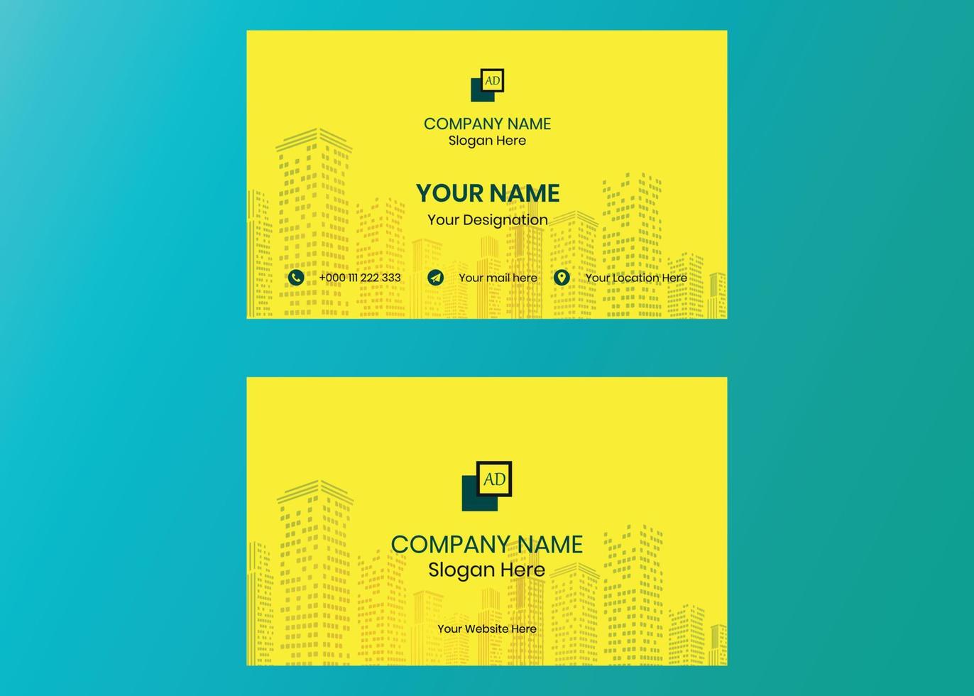 Minimal Business Card Design Teamplate vector