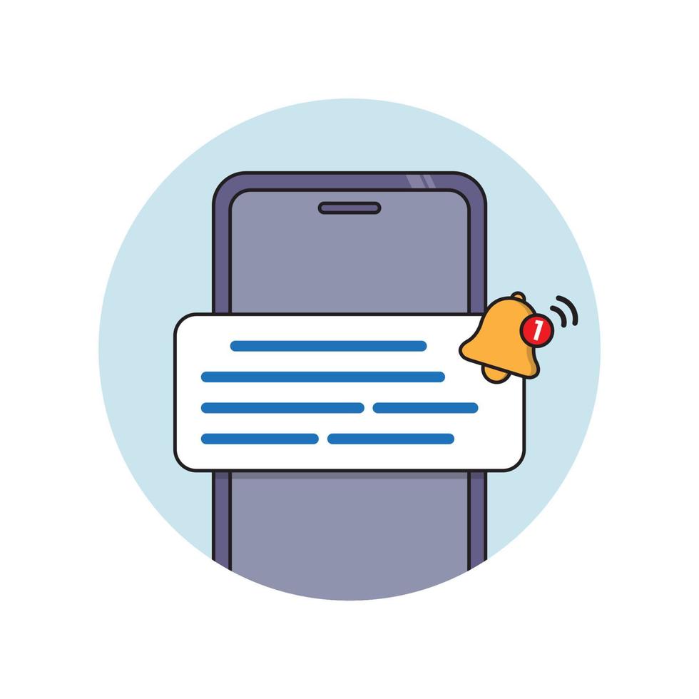 new notification icon. new message, email, news alert. smartphone with message and bell icon. vector illustration.