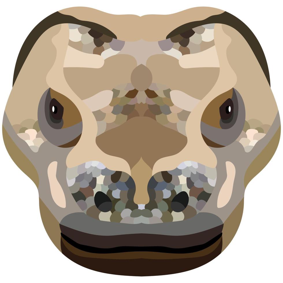 Komodo monitor lizard head. The portrait of a large lizard is depicted on a white background. Vector graphics.
