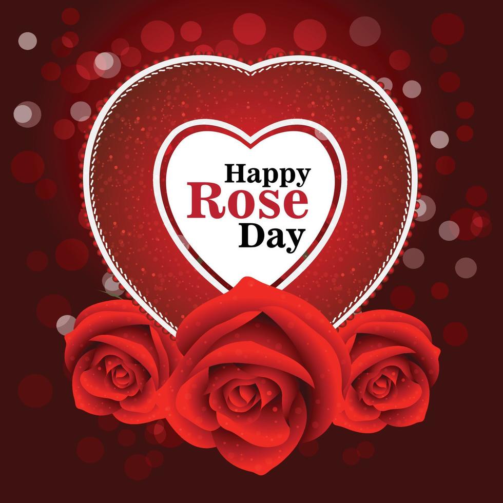 Happy Rose Day With Red Background 18834683 Vector Art at Vecteezy