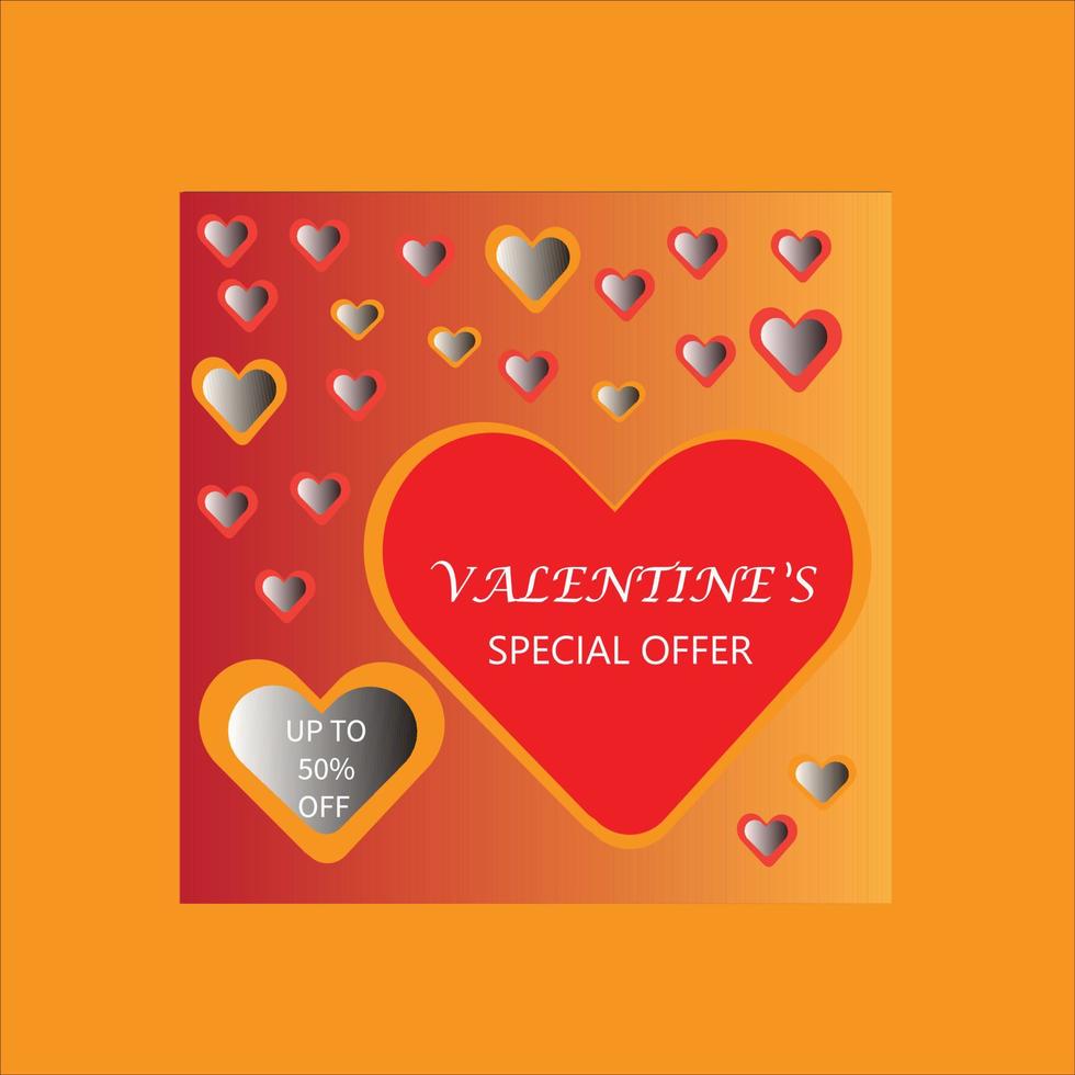 Valentines offer post vector