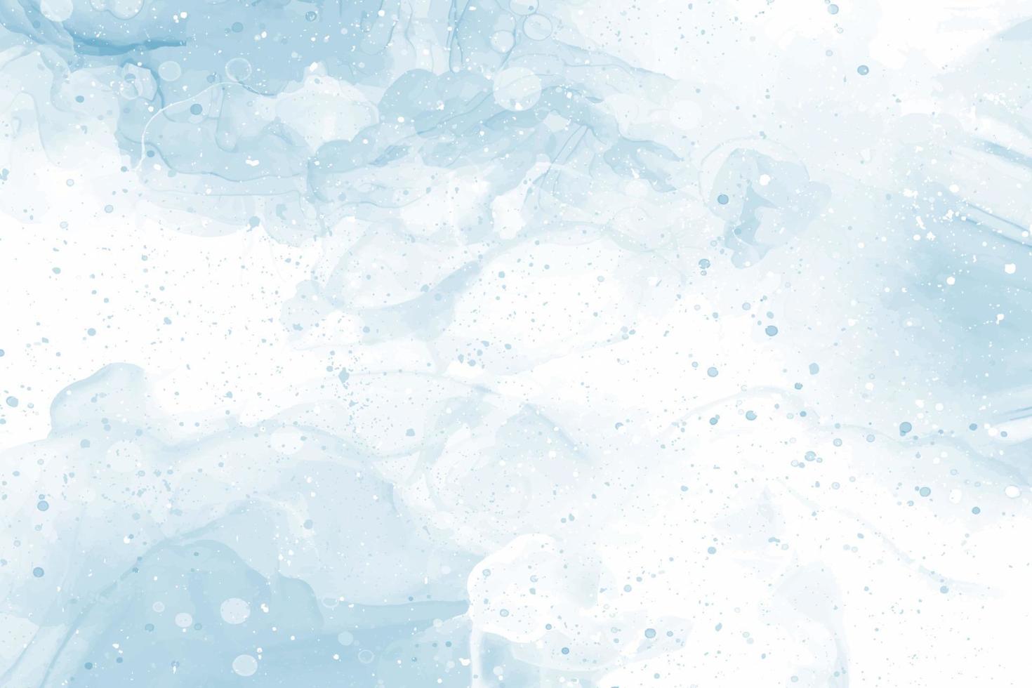 Abstract blue winter watercolor background. Sky pattern with snow vector