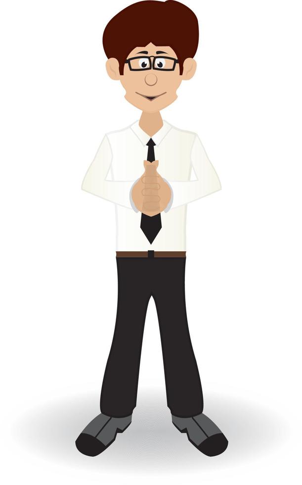 wise manager in white shirt and glasses vector