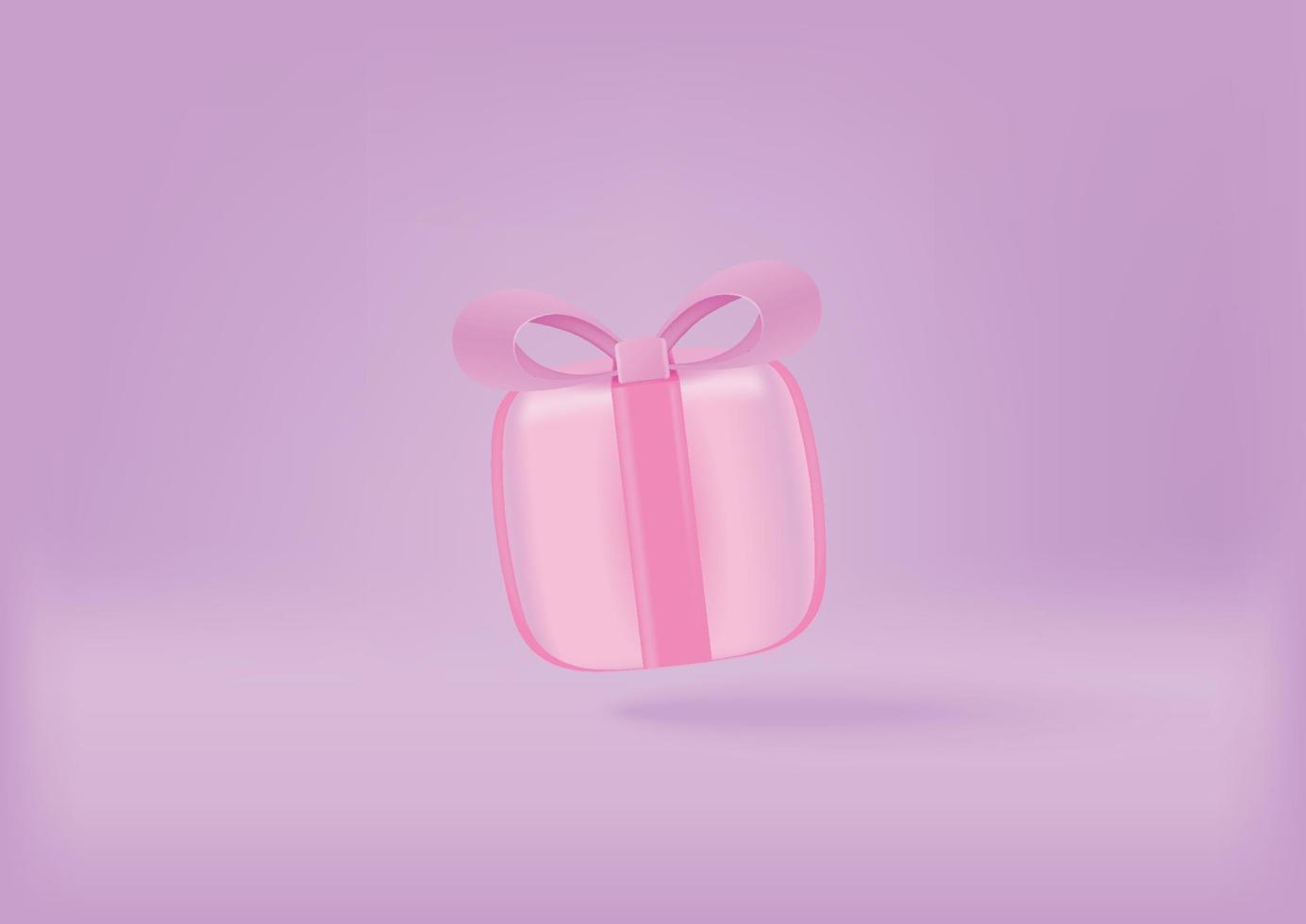3D gift box, vector illustration