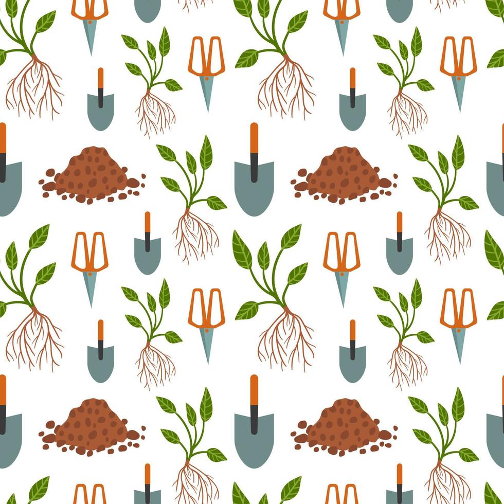 Gardening seamless pattern vector