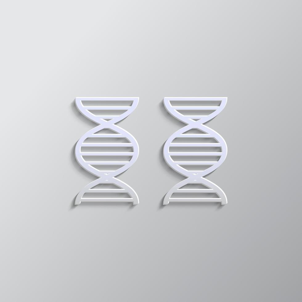 Genome, icon, dna paper style. Grey color vector background- Paper style vector icon