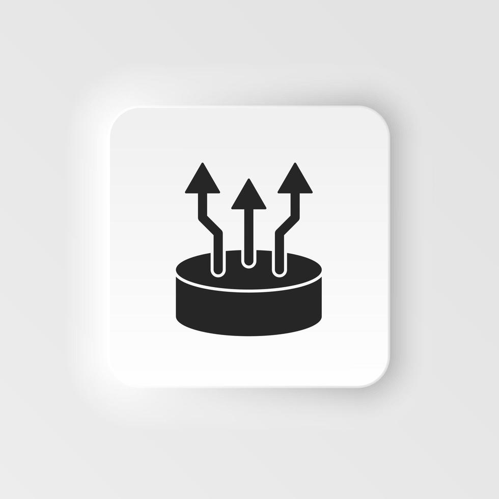 Growth, biology. Bioengineering neumorphic style vector icon. Biotechnology for health, researching. Molecular biology, biomedical and molecular engineering Neumorphism, neumorphic style icon