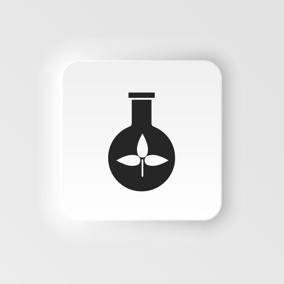 Biology, plants. Bioengineering neumorphic style vector icon. Biotechnology for health, researching. Molecular biology, biomedical and molecular engineering Neumorphism, neumorphic style icon