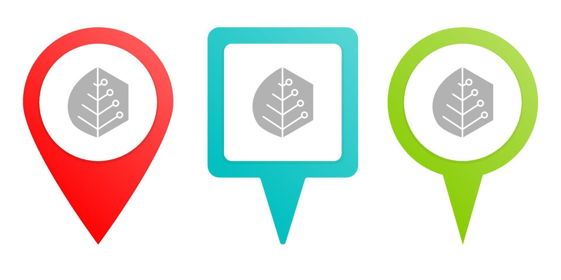Symbiosis. Multicolor pin vector icon, diferent type map and navigation point. on white background