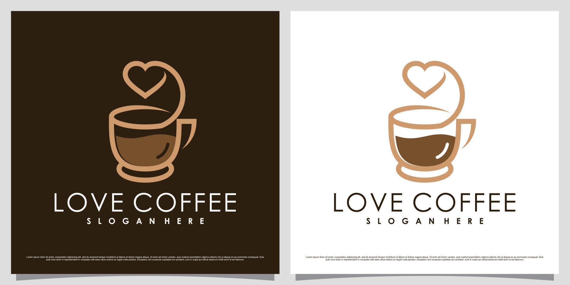 plantilla de diseño de logotipo de café con elemento creativo y concepto único vector