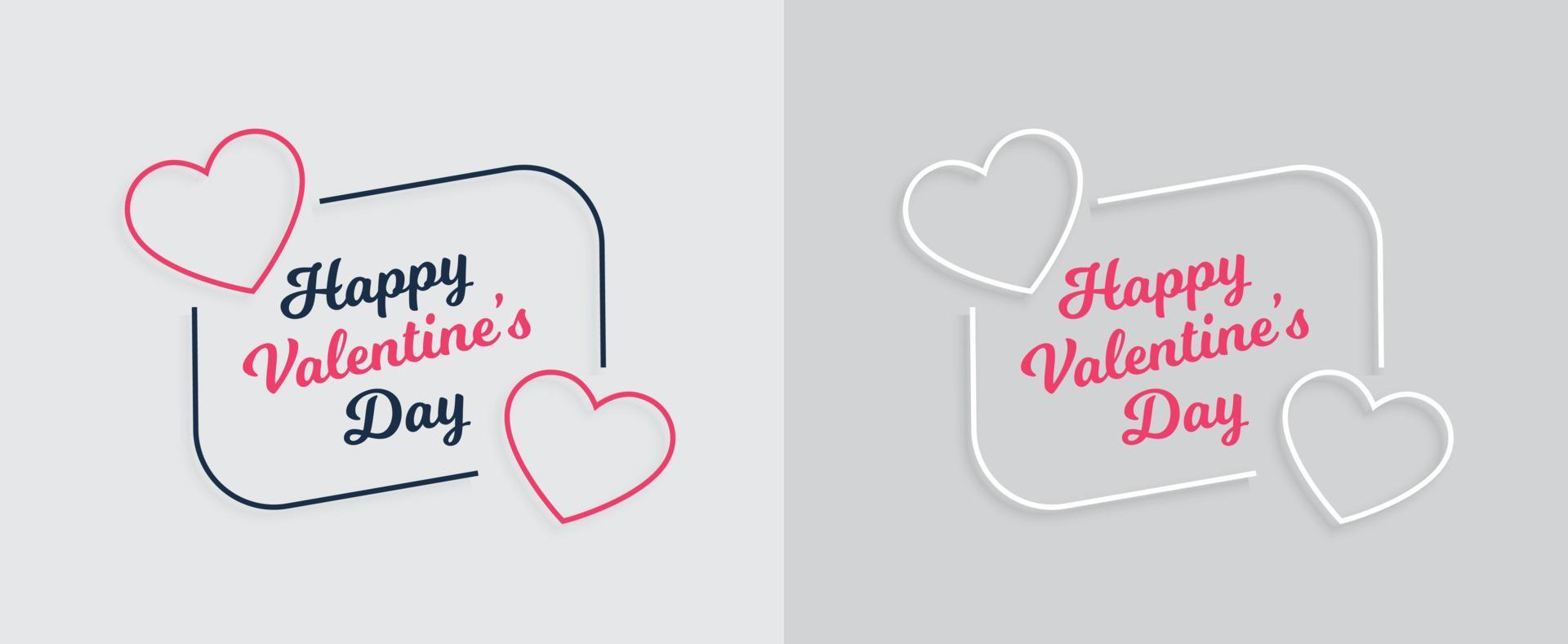 Fondo de feliz día de San Valentín con texto y corazones de línea ilustración vectorial vector
