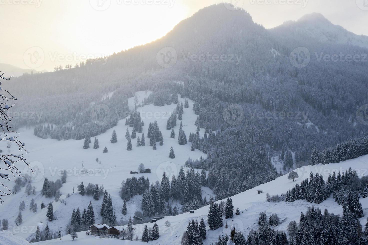 Winter landscape in Austrian Alps photo