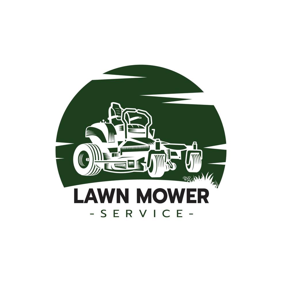 Lawn mower service logo icon isolated vector