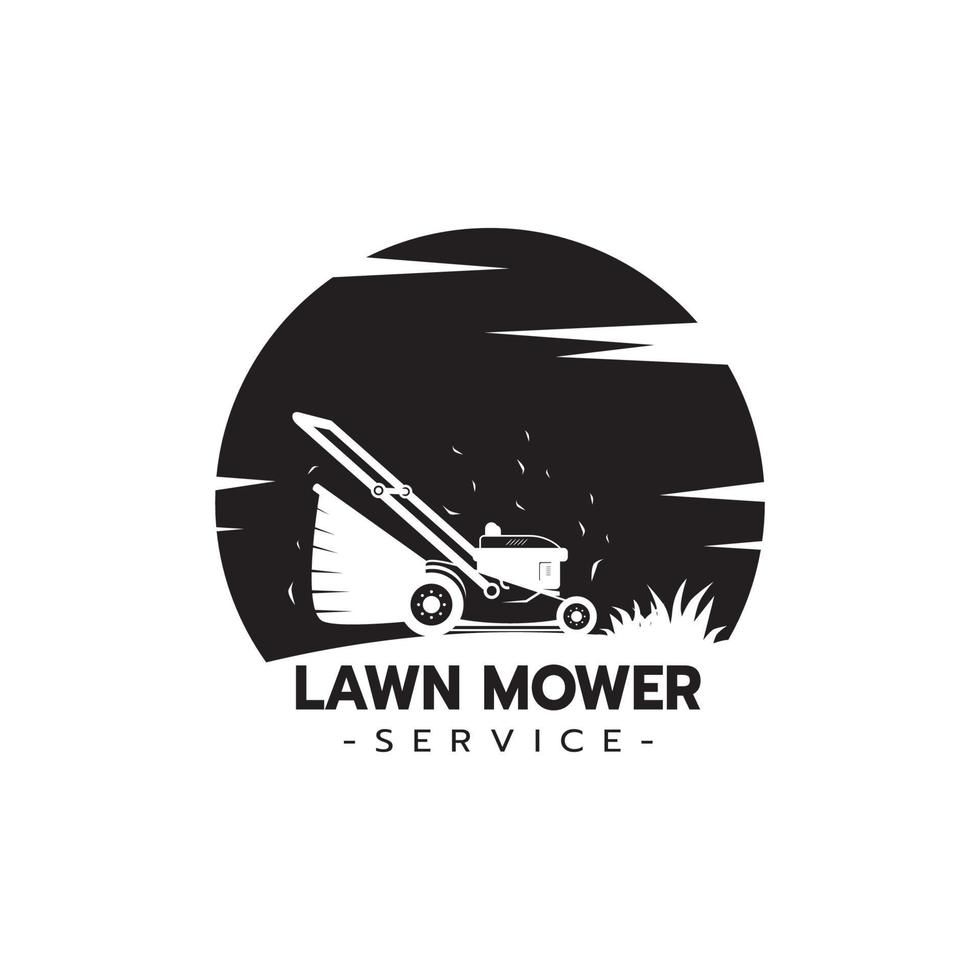 Lawn mower service logo icon isolated vector