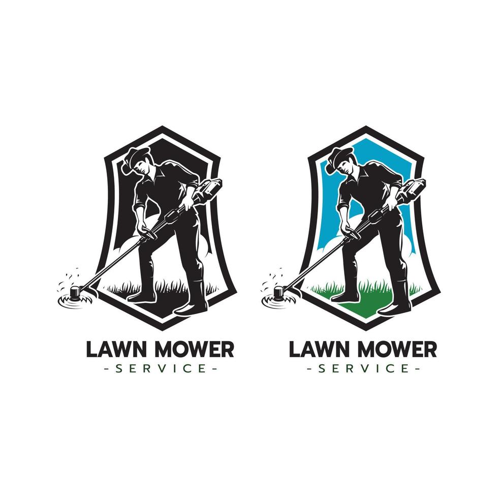 Lawn mower service logo icon isolated vector