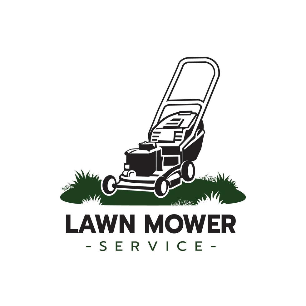 Lawn mower service logo icon isolated vector