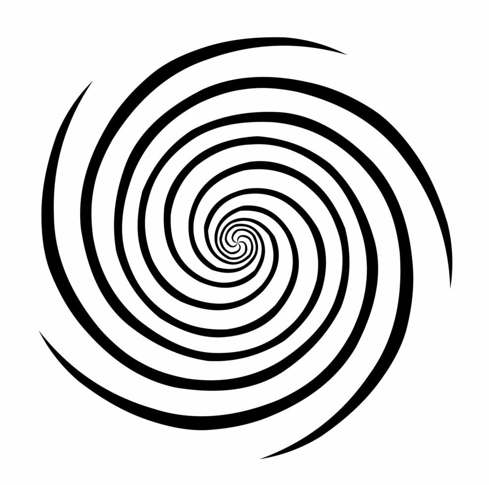 icono de espiral de hipnosis blanco negro aislado sobre fondo blanco vector