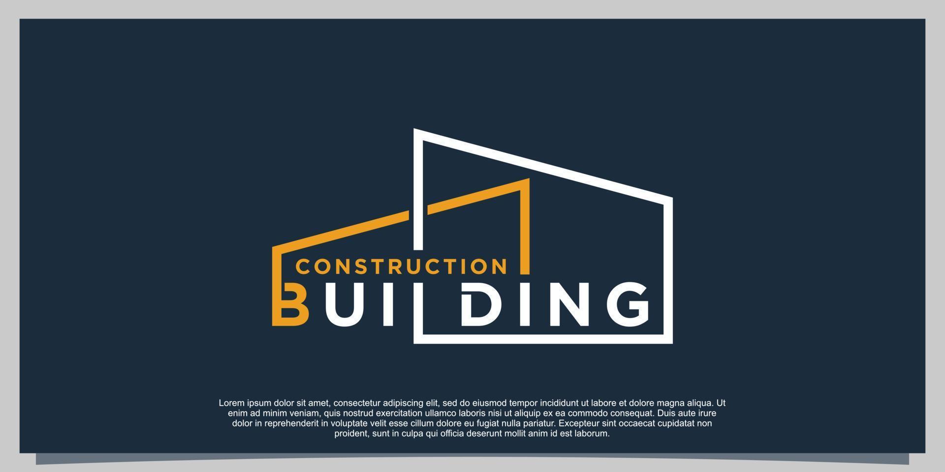 building logo design illustration with simple creative vector