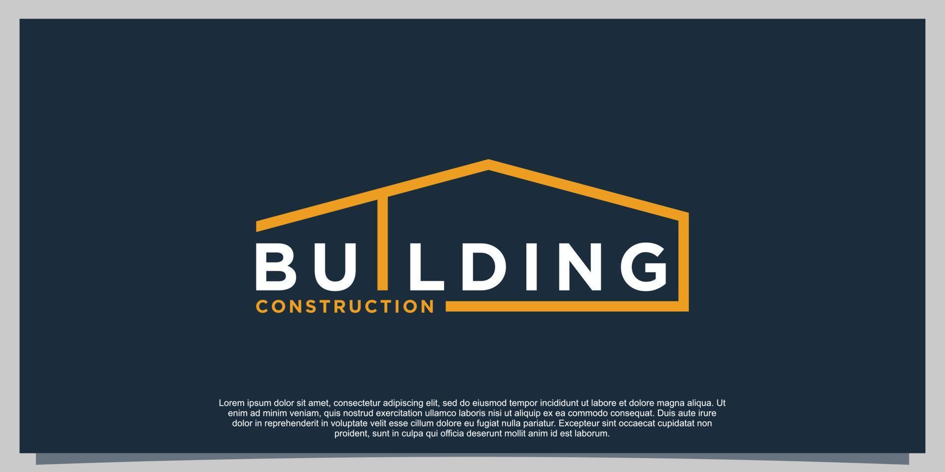 building logo design illustration with simple creative vector