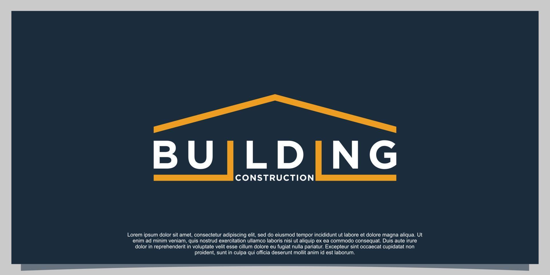 building logo design illustration with simple creative vector