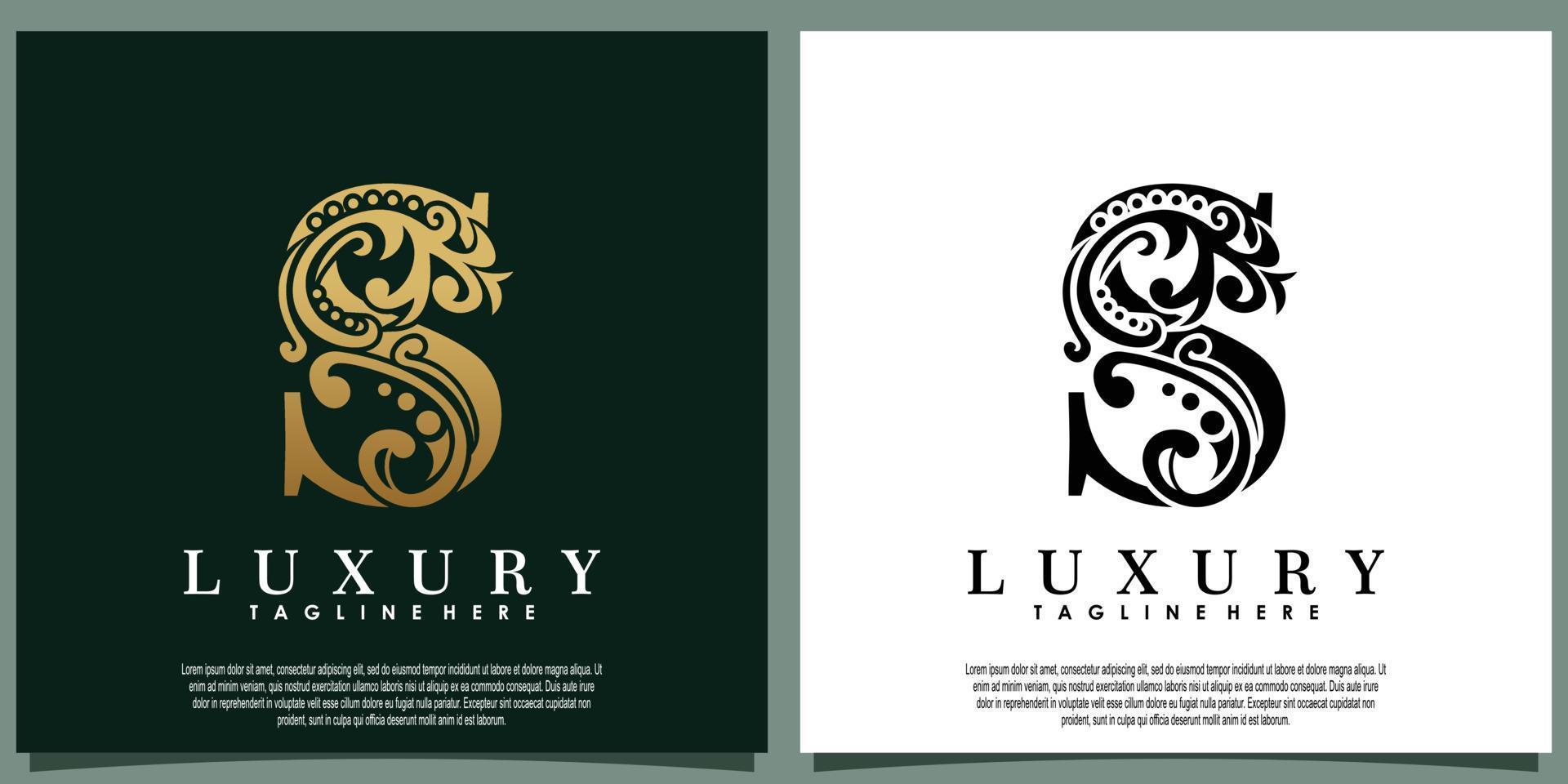 luxury logo design with initial letter S vector